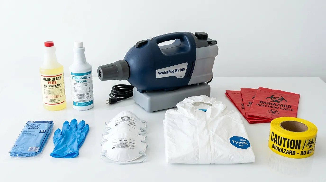 Professional biohazard remediation crew working in North Massapequa